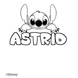 Coloraci&oacute;n del nombre ASTRID - decorado Stitch