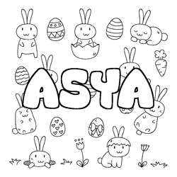 Coloraci&oacute;n del nombre ASYA - decorado Pascua