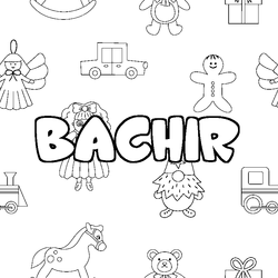 Coloraci&oacute;n del nombre BACHIR - decorado juguetes