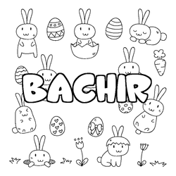 Coloraci&oacute;n del nombre BACHIR - decorado Pascua
