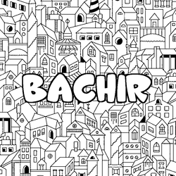 Coloraci&oacute;n del nombre BACHIR - decorado ciudad