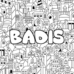 Coloraci&oacute;n del nombre BADIS - decorado ciudad