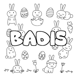 Coloraci&oacute;n del nombre BADIS - decorado Pascua