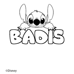 Coloraci&oacute;n del nombre BADIS - decorado Stitch