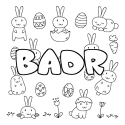 Coloraci&oacute;n del nombre BADR - decorado Pascua