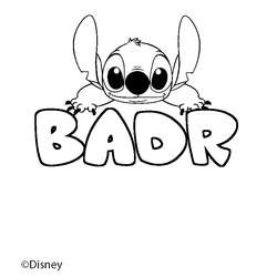 Coloraci&oacute;n del nombre BADR - decorado Stitch