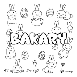 Coloraci&oacute;n del nombre BAKARY - decorado Pascua