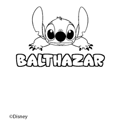 Coloraci&oacute;n del nombre BALTHAZAR - decorado Stitch