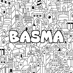 Coloraci&oacute;n del nombre BASMA - decorado ciudad