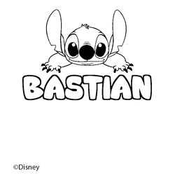 Coloraci&oacute;n del nombre BASTIAN - decorado Stitch