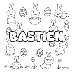 Coloraci&oacute;n del nombre BASTIEN - decorado Pascua