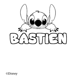 Coloraci&oacute;n del nombre BASTIEN - decorado Stitch
