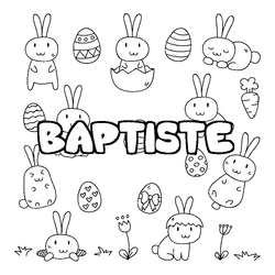 Coloraci&oacute;n del nombre BAPTISTE - decorado Pascua