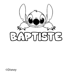 Coloraci&oacute;n del nombre BAPTISTE - decorado Stitch