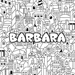 Coloraci&oacute;n del nombre BARBARA - decorado ciudad