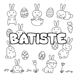 Coloraci&oacute;n del nombre BATISTE - decorado Pascua