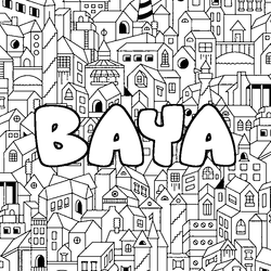 Coloraci&oacute;n del nombre BAYA - decorado ciudad