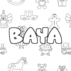 Coloraci&oacute;n del nombre BAYA - decorado juguetes