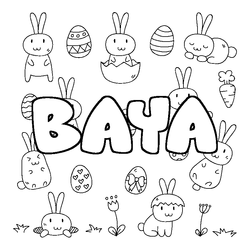 Coloraci&oacute;n del nombre BAYA - decorado Pascua