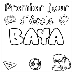 Coloraci&oacute;n del nombre BAYA - decorado primer d&iacute;a de escuela
