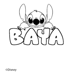Coloraci&oacute;n del nombre BAYA - decorado Stitch