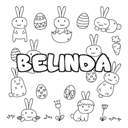 Coloraci&oacute;n del nombre BELINDA - decorado Pascua