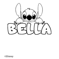 Coloraci&oacute;n del nombre BELLA - decorado Stitch