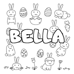 Coloraci&oacute;n del nombre BELLA - decorado Pascua