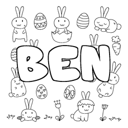Coloraci&oacute;n del nombre BEN - decorado Pascua