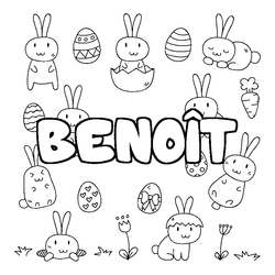 Coloraci&oacute;n del nombre BENO&Icirc;T - decorado Pascua