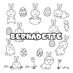 Coloraci&oacute;n del nombre BERNADETTE - decorado Pascua