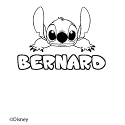 Coloraci&oacute;n del nombre BERNARD - decorado Stitch