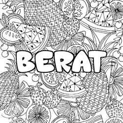 Coloraci&oacute;n del nombre BERAT - decorado mandala de frutas