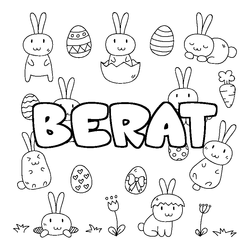 Coloraci&oacute;n del nombre BERAT - decorado Pascua