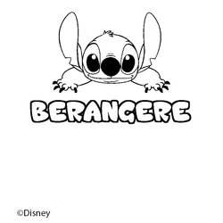 Coloraci&oacute;n del nombre BERANGERE - decorado Stitch