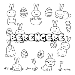 Coloraci&oacute;n del nombre BERENGERE - decorado Pascua