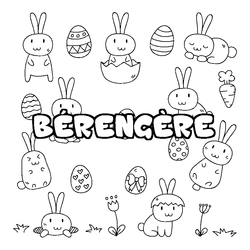 Coloraci&oacute;n del nombre B&Eacute;RENG&Egrave;RE - decorado Pascua