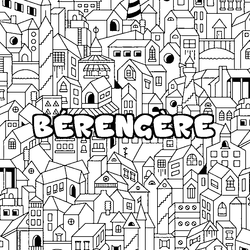 Coloraci&oacute;n del nombre B&Eacute;RENG&Egrave;RE - decorado ciudad