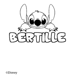 Coloraci&oacute;n del nombre BERTILLE - decorado Stitch