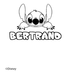 Coloraci&oacute;n del nombre BERTRAND - decorado Stitch