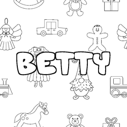 Coloraci&oacute;n del nombre BETTY - decorado juguetes