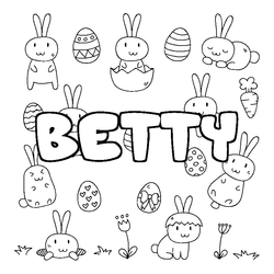 Coloraci&oacute;n del nombre BETTY - decorado Pascua