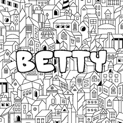 Coloraci&oacute;n del nombre BETTY - decorado ciudad