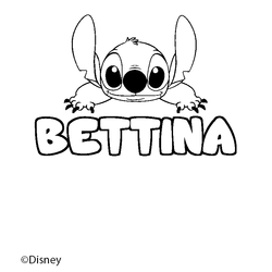Coloraci&oacute;n del nombre BETTINA - decorado Stitch