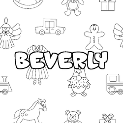 Coloraci&oacute;n del nombre BEVERLY - decorado juguetes