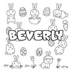 Coloraci&oacute;n del nombre BEVERLY - decorado Pascua