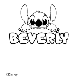 Coloraci&oacute;n del nombre BEVERLY - decorado Stitch