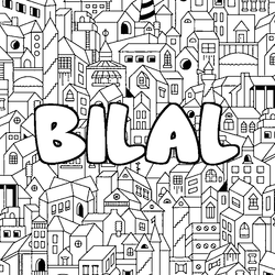 Coloraci&oacute;n del nombre BILAL - decorado ciudad