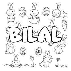 Coloraci&oacute;n del nombre BILAL - decorado Pascua
