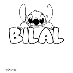 Coloraci&oacute;n del nombre BILAL - decorado Stitch